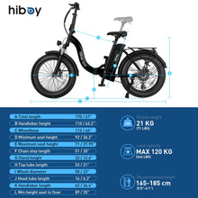 Load image into Gallery viewer, HiBoy - EX6F Foldable Electric Bike Blue